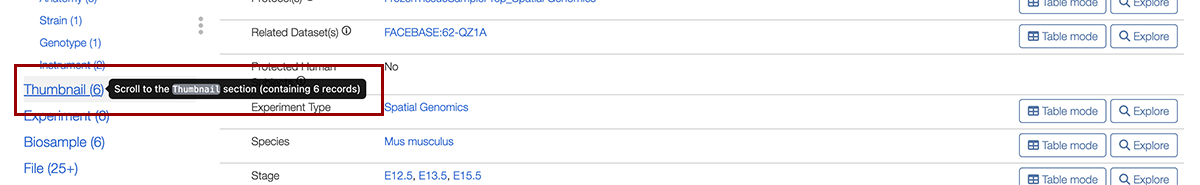 screenshot showing selection of the Images link in the sidebar.